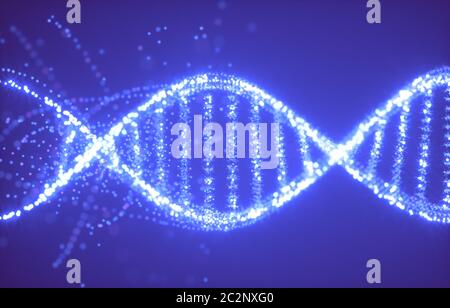 3D-Darstellung. Bunte DNA-Molekül. Konzept Bild einer Struktur des genetischen Codes. Stockfoto