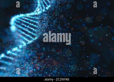 Bunte DNA-Molekül. Konzept Bild einer Struktur des genetischen Codes. 3D-Darstellung des genetischen Codes und Wissenschaft. Stockfoto