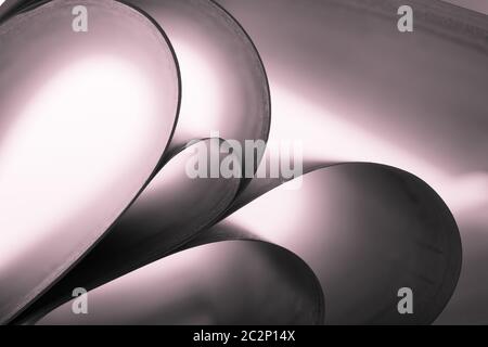 Makro-Ansicht des abstrakten Papier Kurven. In rosa getönt Stockfoto