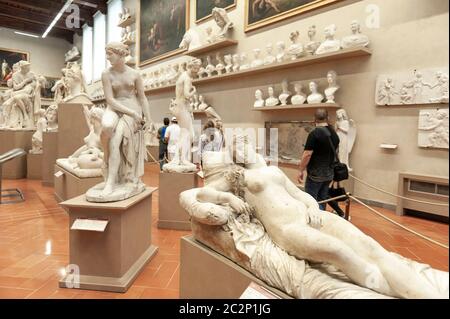 Gipsabgüsse Ausstellung in der Gipsoteca Bartolini in der Galleria dell'Accademia di Firenze (Galerie der Akademie von Florenz), Florenz, Italien Stockfoto