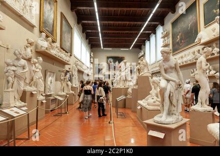 Gipsabgüsse Ausstellung in der Gipsoteca Bartolini in der Galleria dell'Accademia di Firenze (Galerie der Akademie von Florenz), Florenz, Italien Stockfoto