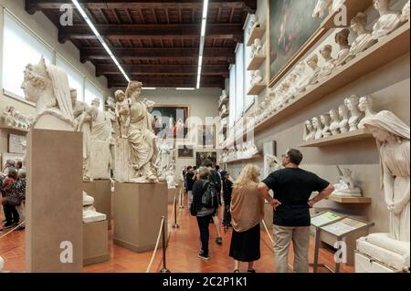 Gipsabgüsse Ausstellung in der Gipsoteca Bartolini in der Galleria dell'Accademia di Firenze (Galerie der Akademie von Florenz), Florenz, Italien Stockfoto