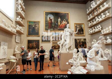 Gipsabgüsse Ausstellung in der Gipsoteca Bartolini in der Galleria dell'Accademia di Firenze (Galerie der Akademie von Florenz), Florenz, Italien Stockfoto