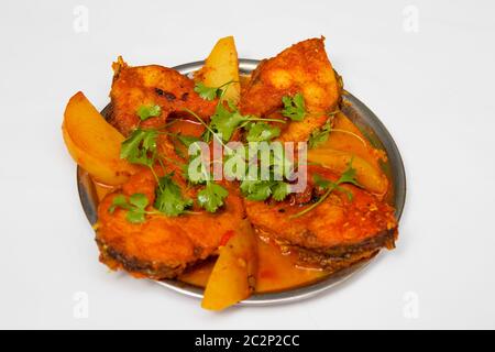 Dekoration von bengali Fisch Curry Stockfoto