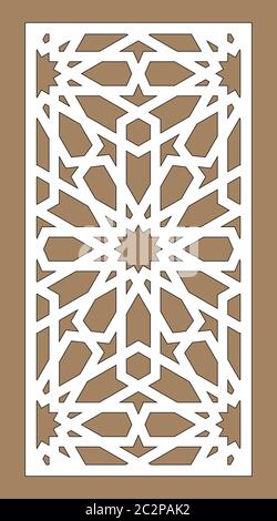 Lazerer Schnitt Vektorplatte. CNC Dekor Muster, Jali Design, Innenwand. Islamisch, arabisch lazer schneiden Stock Vektor