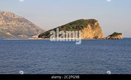 Sveti Nikola Insel an der Adria in Montenegro Stockfoto