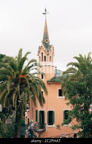 Gaudi-Haus Museum im Park Guell, Barcelona, Spanien. Stockfoto