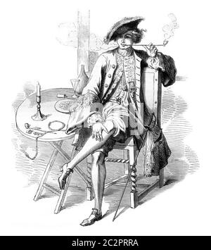 Siebzehnten Jahrhundert, auf nach einem Druck der Sammlung mit dem Titel, Moral von Guerard, Vintage graviert Illustration. Magasin Pittoresque 1847. Stockfoto