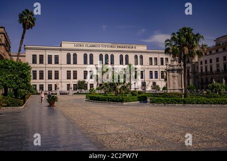 Liceo Vittorio Emanuele in Palermo. Stockfoto