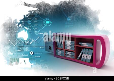 Usb-Laufwerk mit Datei Ordner Stockfoto
