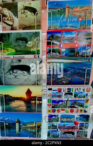 Postkarten, Luzern, Schweiz. Stockfoto