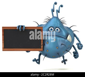 Fun 3D-germ bug Monster mit einem Schwarzen Brett Stockfoto