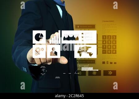 Smart Hand zeigen futuristische Technologie Stockfoto
