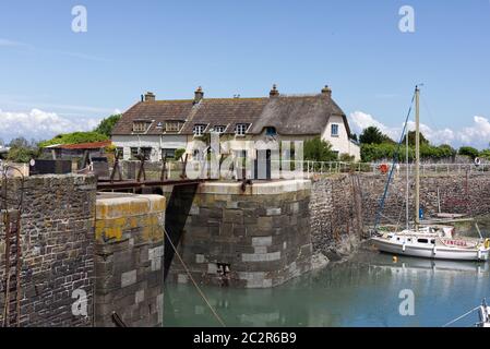 Porlock Weir, Hafen von Exmoor Stockfoto