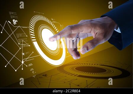 Smart Hand zeigen futuristische Technologie Stockfoto