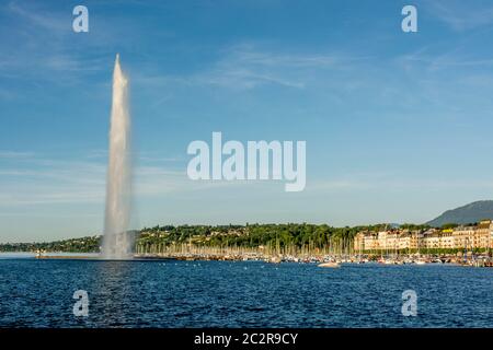 Jet d ' Eau. Den Genfer See. Kanton Genf. Schweiz Stockfoto