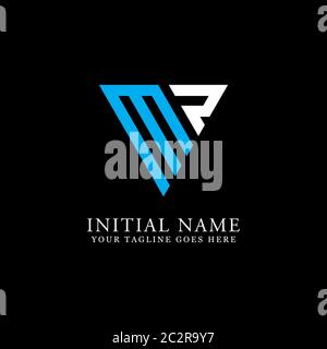 MR Triangle Logo Designs, MR Initial Logo Inspiration Idea Stock Vektor