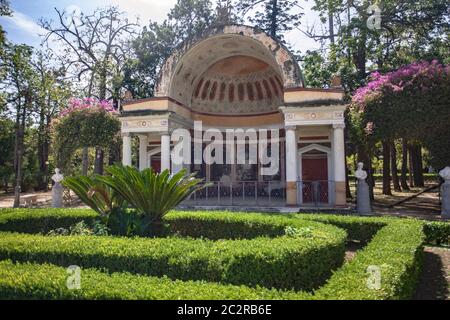 Detail der Architektur des Parks Villa Giulia in Palermo Stockfoto