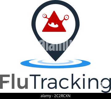 Design mit Grippe Tracking Logo, Inspiration für das Gesundheitsslogo Stock Vektor