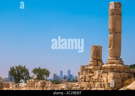 Ruinen in Amman cìtadel Stockfoto