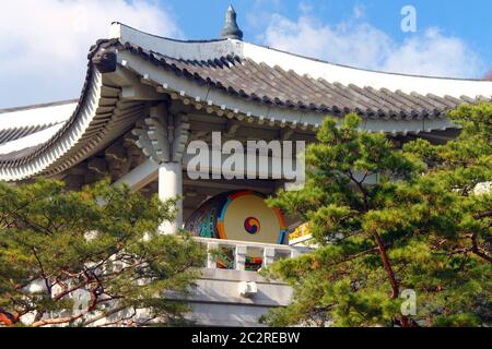 Die Trommel in der Pagode in Seoul Stockfoto