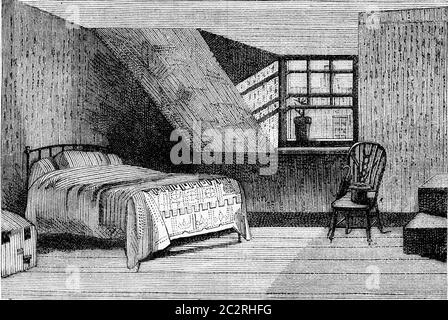 Haus, in dem Turner in Chelsea starb, Vintage gravierte Illustration. Magasin Pittoresque 1882. Stockfoto