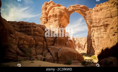 Abstract Felsformation auf Plateau Ennedi aka Aloba Bogen im Tschad Stockfoto