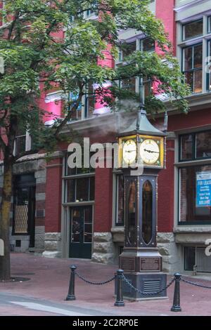 Die Gasdampfuhr in Gastown in Vancouver, British Columbia, Kanada Stockfoto