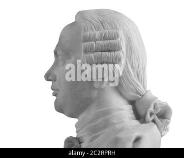 Moskau, Russland, 23. Oktober 2019: Das Denkmal, die Büste des russischen Wissenschaftlers Lomonossow Michail Wassiljewitsch, ist in errichtet Stockfoto