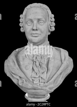 Moskau, Russland, 23. Oktober 2019: Das Denkmal, die Büste des russischen Wissenschaftlers Lomonossow Michail Wassiljewitsch, ist in errichtet Stockfoto