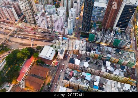 Nach Kwa Wan, Hongkong 10. Mai 2019: Blick von oben auf die Stadt Hongkong Stockfoto