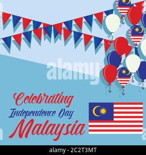 Malaysia feiert Happy Independence Day. Vektorgrafik Stock Vektor