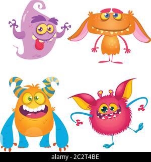 Lustige Cartoon Monster gesetzt. Halloween Vektor Illustration Stock Vektor