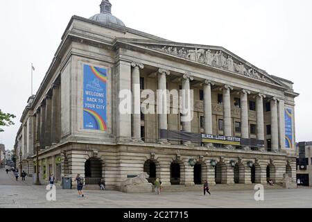 Willkommen zurück, Botschaft zum Ratshaus, Nottingham. Stockfoto