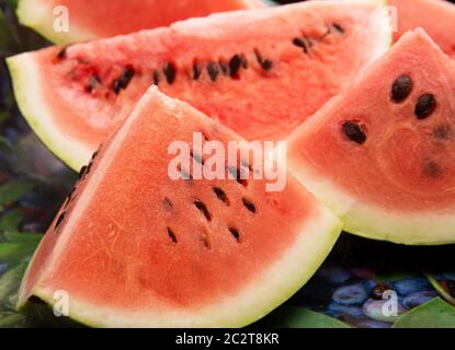 Frische Wassermelone Scheiben Stockfoto