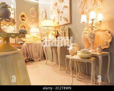 Vintage Lampen im Innenraum Stockfoto
