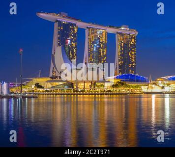 Singapore Marina Bay Sands Hotel Stockfoto