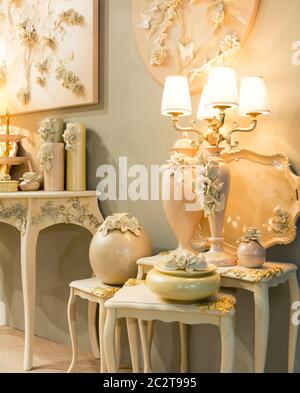 Vintage Lampen im Zimmer Stockfoto