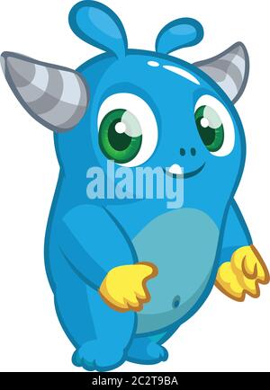 Cartoon glücklich kleinen Yeti bigfoot. Halloween-Illustration von bigfoot Charakter Stock Vektor