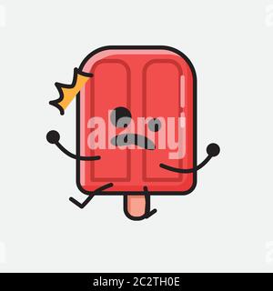 Eine Illustration von Cute Popsicle Mascot Vektor-Charakter in Flat Design Style Stock Vektor