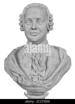 Moskau, Russland, 23. Oktober 2019: Das Denkmal, die Büste des russischen Wissenschaftlers Lomonossow Michail Wassiljewitsch, ist in errichtet Stockfoto