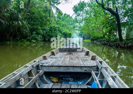 Bootsfahrt auf dem Mekong Delta und zu Cai Rang schwimmenden Märkten, Can Tho, Vietnam Stockfoto