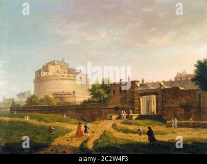 Castel Sant'Angelo, Rom, (Mausoleum des Hadrian), Landschaftsmalerei von John Inigo Richards, 1776 Stockfoto