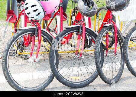 Sport-Fahrrad-Räder hautnah Stockfoto