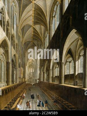 Das Innere der Westminster Abbey, Gemälde eines unbekannten Künstlers, um 1714 Stockfoto