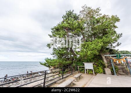 Toyama Bay Onnaiwa Rock bei Amaharashi COAs, nahe Takaoka in der Präfektur Toyama ist ein schöner Ort.Japan Stockfoto