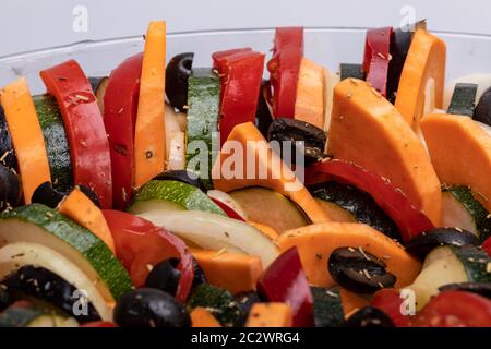 Ratatouille, Französisch provenzalischen geschmortes Gemüsegericht mit Ursprung in Nizza Stockfoto
