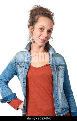 Porträt einer lächelnden Frau mittleren Alters Stockfoto