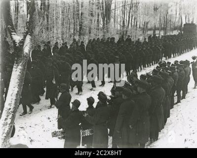 Spatenstich und Eröffnung einer Baustelle der Reichsautobahn in Ostpreußen von Gauleiter Koch Heinrich Hoffmann fotografiert 1933 Adolf Hitlers offizieller Fotograf und ein Nazi-Politiker und Verleger, der Mitglied des innigen Hitlerkreises war. Stockfoto