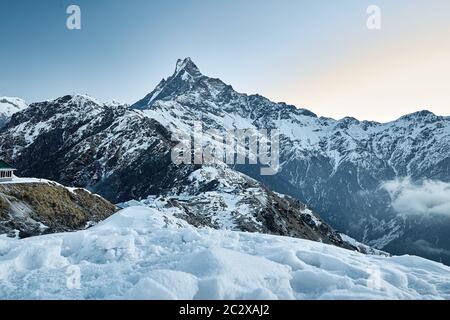 Landschaft von Bergen. Mardi Himal Trek Stockfoto